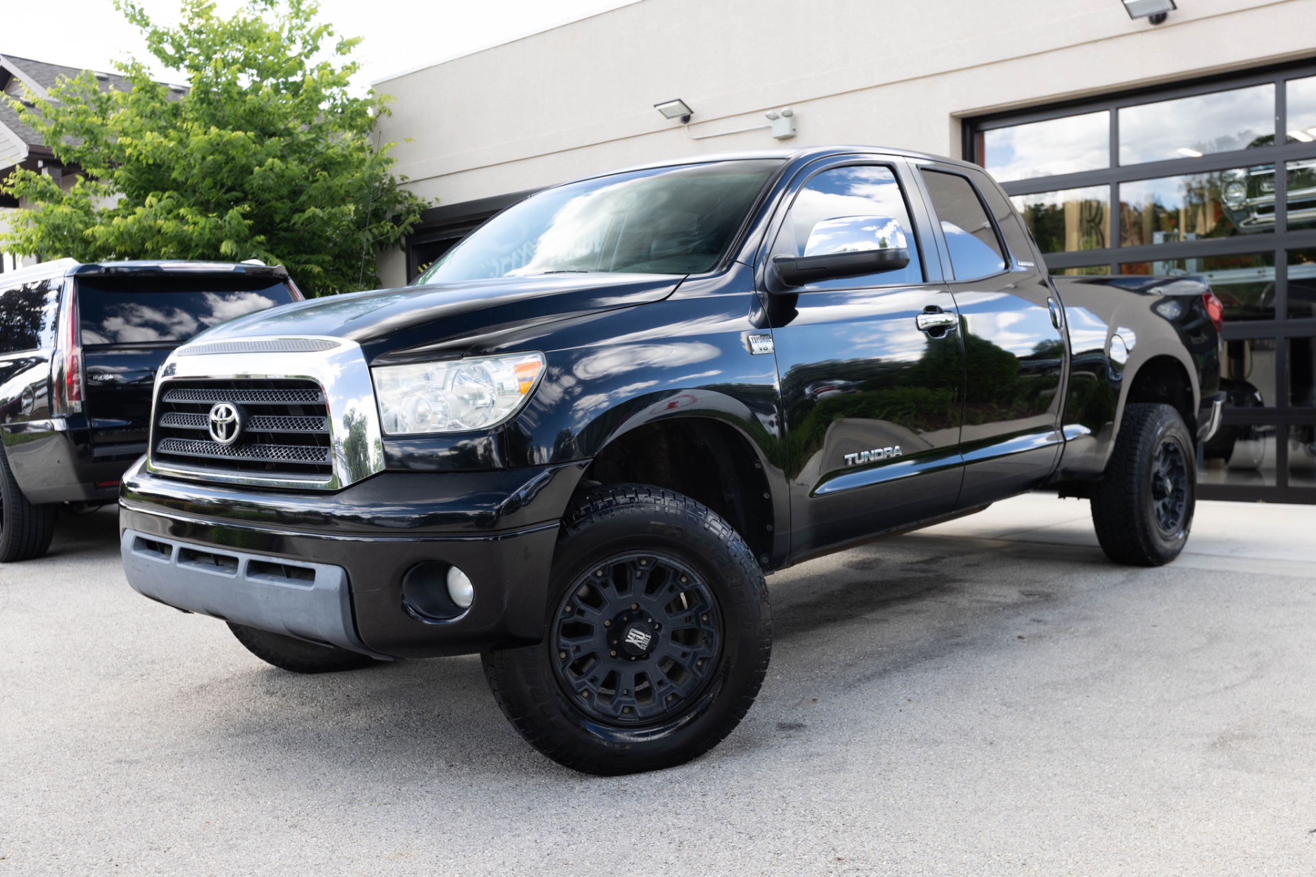 Black 2007 Toyota Tundra Limited 4.7L Double Cab RWD Pickup Truck Rear-Wheel Drive 5-Speed Automatic