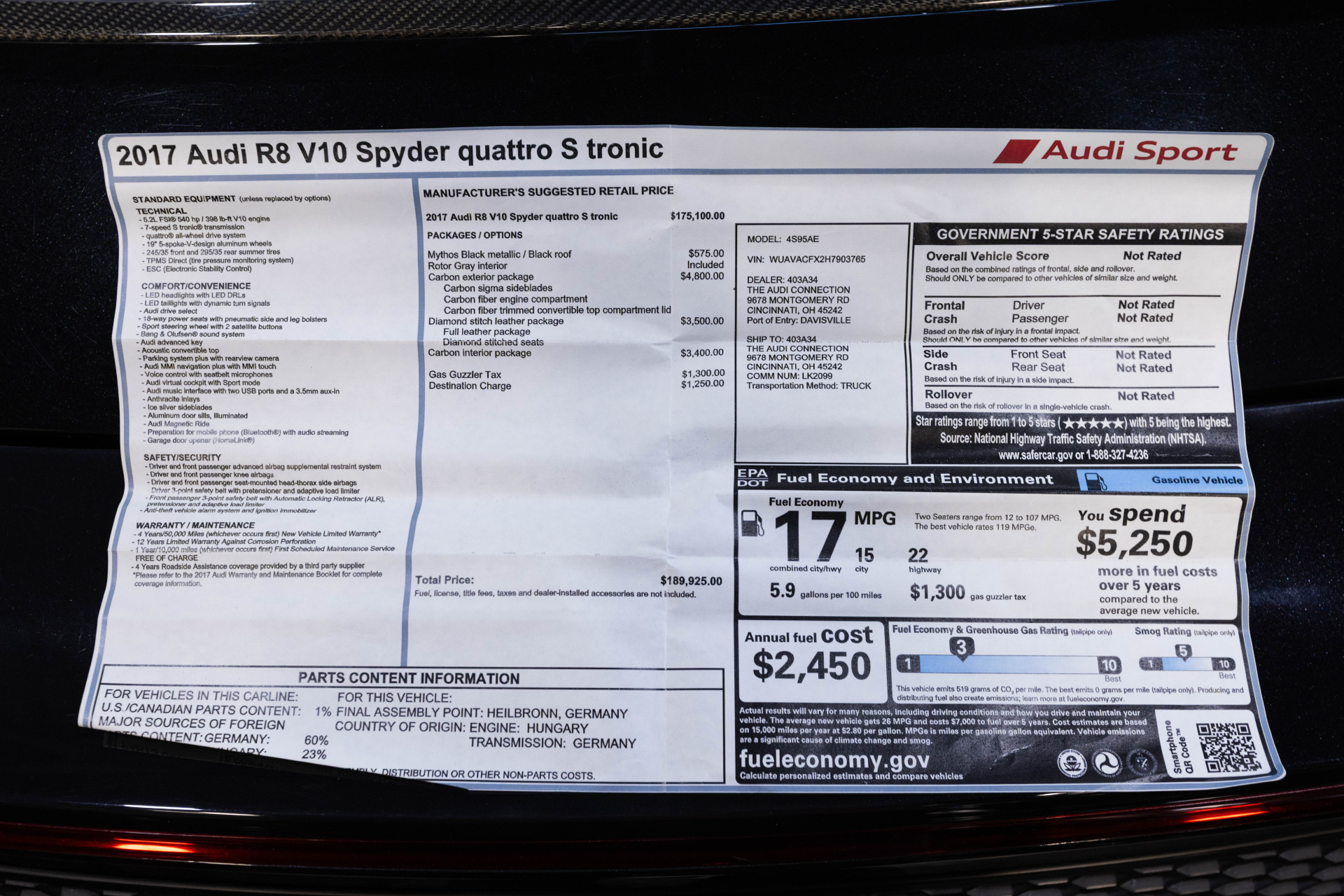 2017 AUDI R8 - Image 78